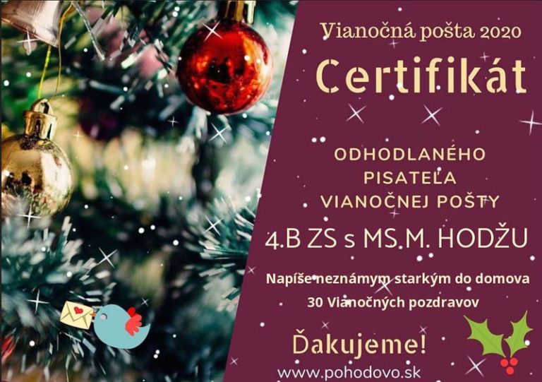 Vianočná pošta pre seniorov