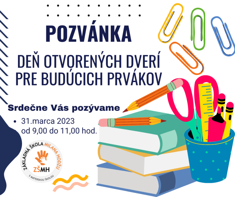 DEŇ OTVORENÝCH DVERÍ PRE BUDÚCICH PRVÁKOV